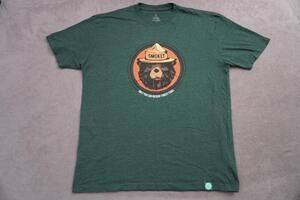 Wild Tribute Smokey Bear Shirt Mens XL Green Prevent Forest Fires Graphic Tee